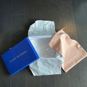 Stuart Weitzman Blue Empty Shoe Storage Box + tissue paper + dust bag decoration